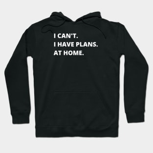 I Can't I Have Plans At Home Funny Antisocial Sarcastic Introvert Hoodie